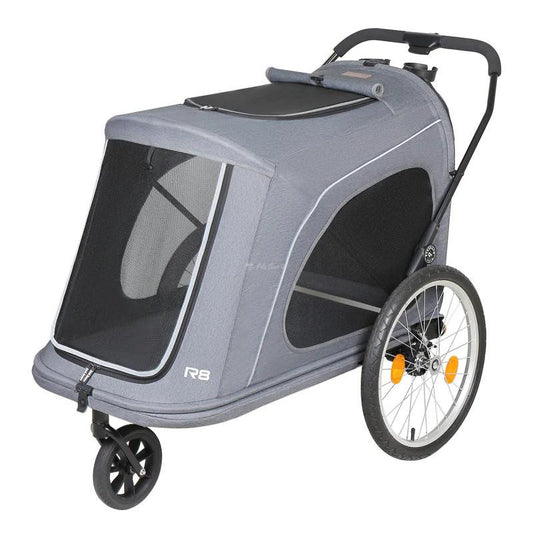 Beberoad R8 Foldable Pet Stroller & Dog Bike Trailer | > 45 kgs | Grey R8-GRY Pets Own Us