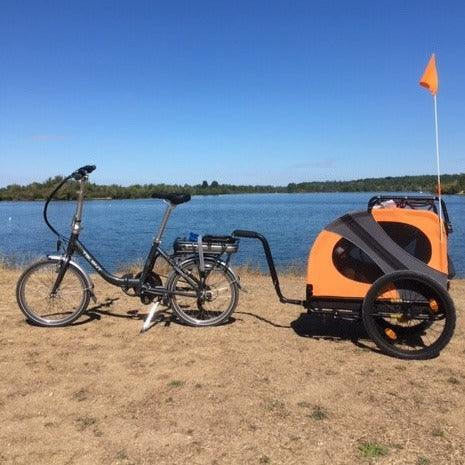 Dutch Dog DoggyRide Novel 15 Dog Bike Trailer | Orange | Incl. Britch Lite | Dutch Dog Design® DRN15TR22-OR Pets Own Us
