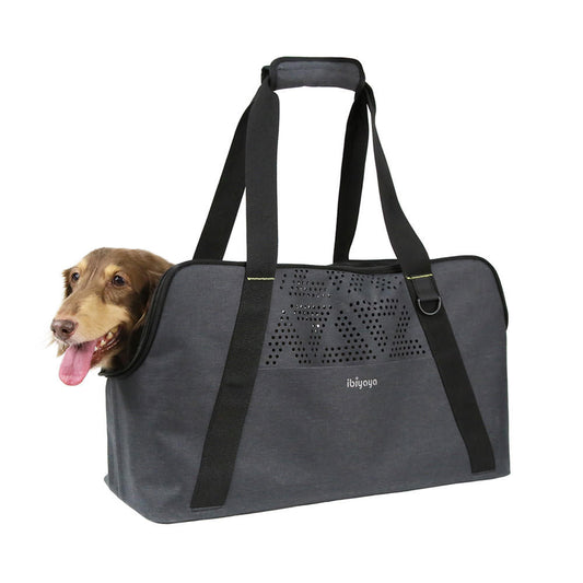 Ibiyaya® Dachshund Breezy Wanderer Fur-Free Pet Tote Bag FC2392-L-G Pets Own Us