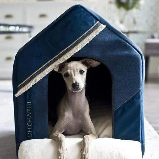 Oh Charlie Allure Doghouse LUXURY by Oh Charlie - Navy Blue Pets Own Us