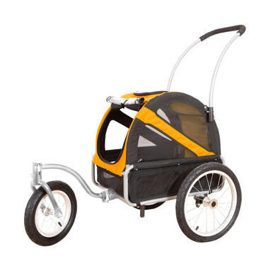 Dutch Dog DoggyRide Mini Dog Bike Trailer | Orange | Axle Coupling | Dutch Dog Design®  DRMNTR22-OR Pets Own Us