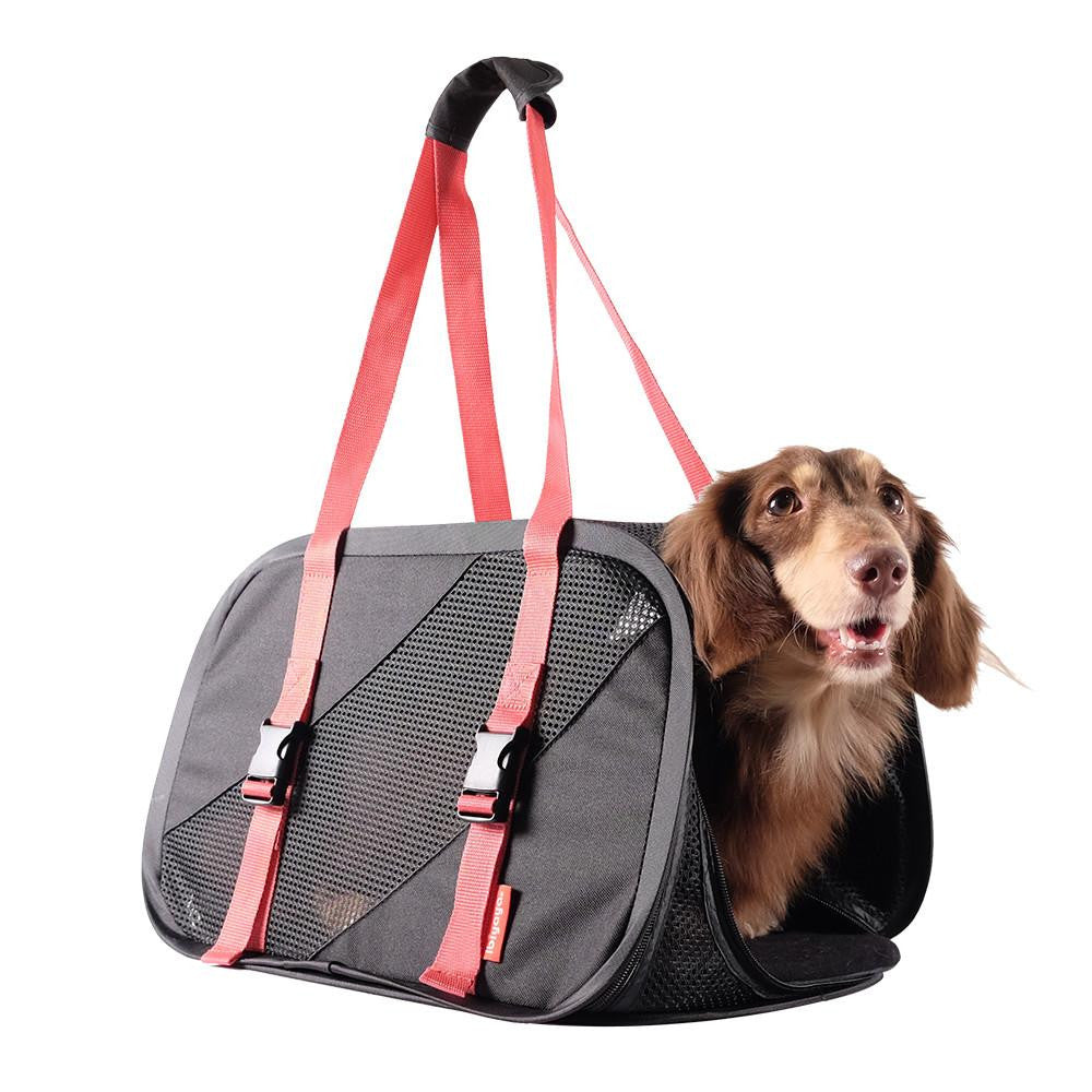  Ibiyaya® Flying Pal Foldable Pet Travel Carrier – Black/Red  FC1702-SR Pets Own Us