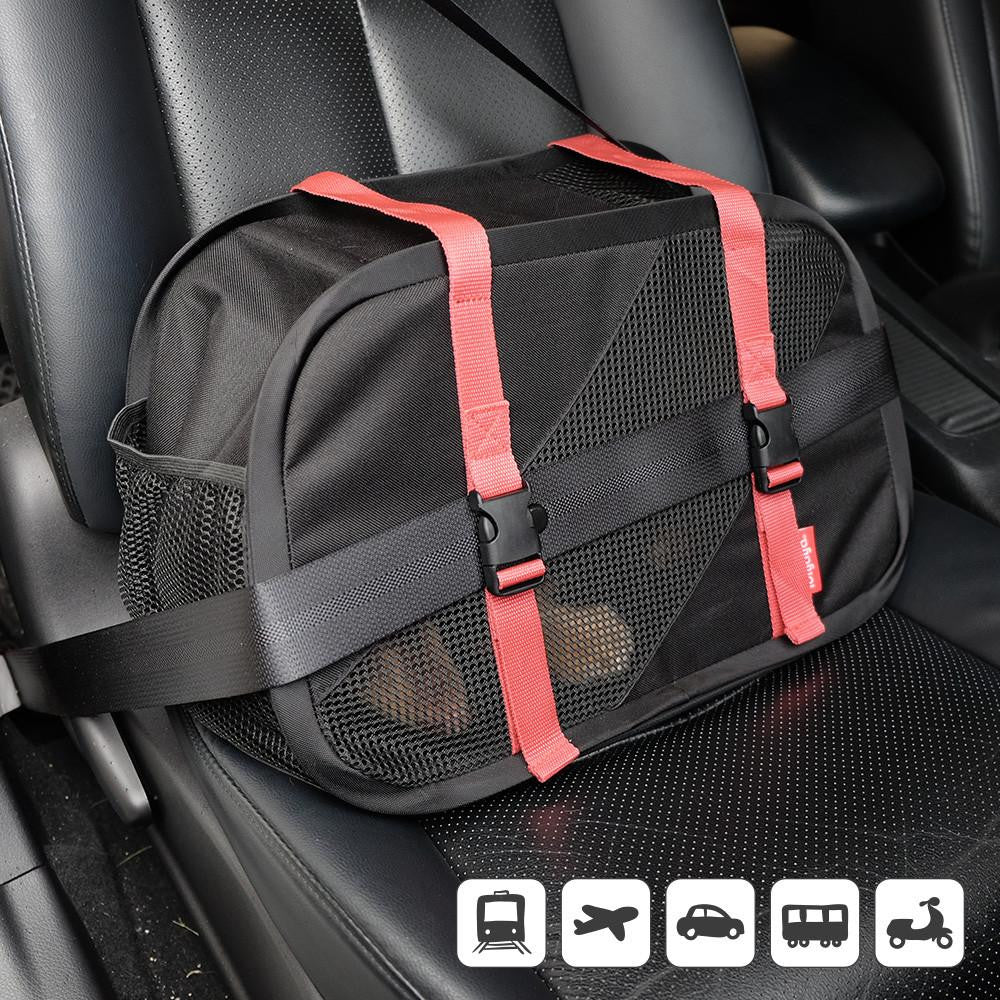  Ibiyaya® Flying Pal Foldable Pet Travel Carrier – Black/Red  FC1702-SR Pets Own Us
