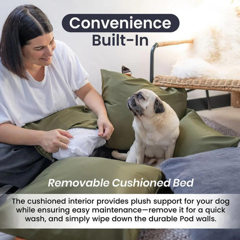  Luther Bennett Travel Dog Pod 2.0 | Dog Car Seat | With ISOFIX |  Olive Green  LB2-OLI Pets Own Us